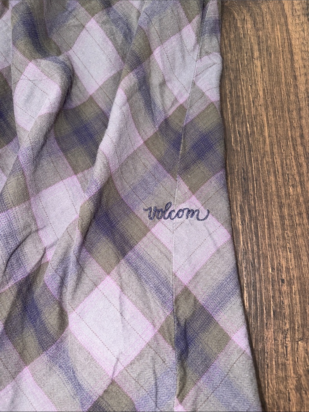 Volcom Purple Plaid Ruffle Yoke Tank - Picture 4 of 8